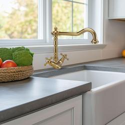 PB Old Fashion Single hole kitchen faucet Brass V1910