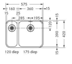 Franke Largo undermount kitchen sink LAX 160 BR 122.0156.345