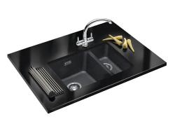 Franke Sirius 2 S2D 160 one and a half 1.5 plastic black sink 53.5x41cm undermount 125.0252.215
