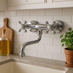 PB Old fashion kitchen faucet Classic wall faucet Chrome V2722
