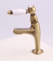 PB Classic washbasin tap with white lever cold water small model bronze 1208854902