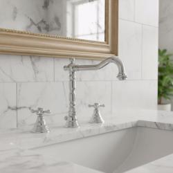 PB classic 3 hole sink faucet with star handles spout 18.5 cm chrome 1208854922