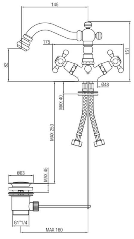 PB Classic bidet mixer 145 mm spout Chrome 1208855012