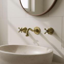 PB classic built-in wall-mounted faucet with star-shaped handles, 20 cm spout, Bronze 1208855082