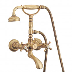 PB classic tap surface-mounted bath tap set with star knobs Bronze including hand shower 1208855162