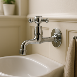 PB Classic wall fountain tap with star handle cold water chrome 1208855592