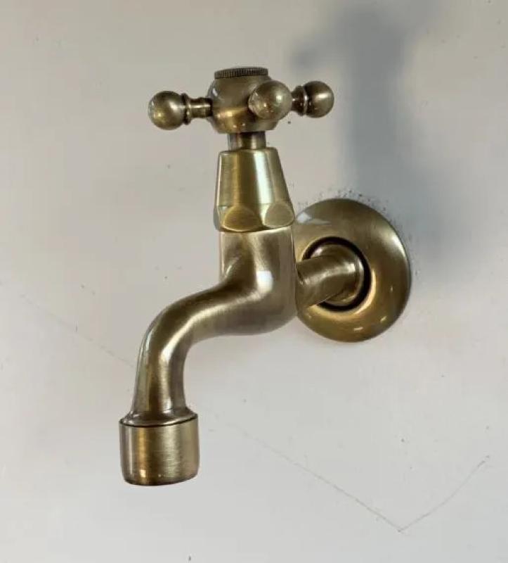 PB Classic wall washbasin tap with star handle cold water bronze 1208855602