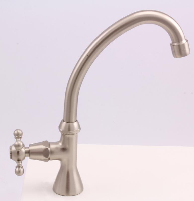 PB Classic washbasin tap with star handle cold water with high spout stainless steel 1208855672