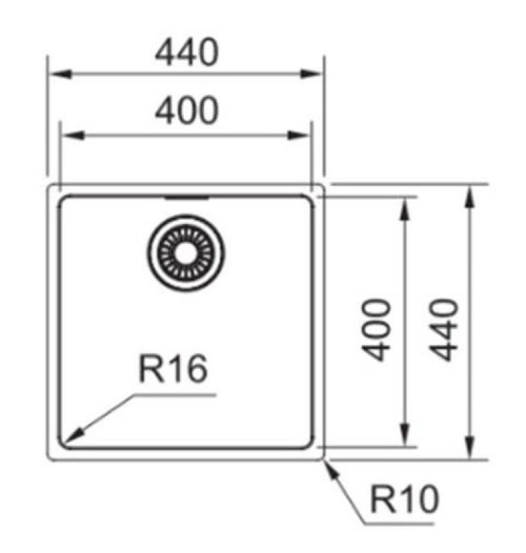 Franke Maris MRX 210.40 stainless steel kitchen sink 40x40 flush-mounted 1270527749