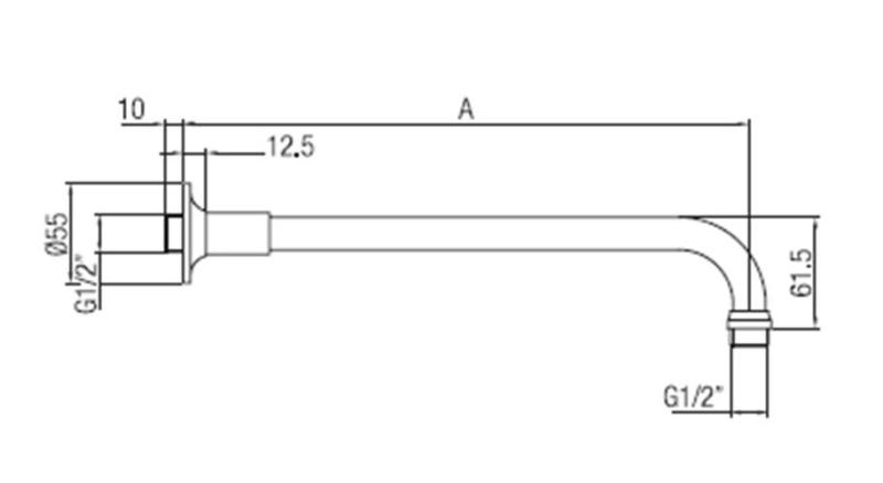 PB classic shower arm bronze 40cm 1208898922