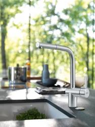 Franke Stainless Steel Brushed Kitchen Faucet Atlas Neo extendable spout inox 115.0638.841