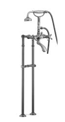 PB Freestanding bath mixer nostalgic strong knobs stainless steel 6000