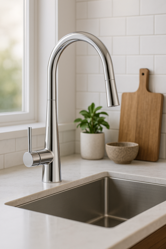 DEMM kitchen tap with pull-out spout chrome 1208947332