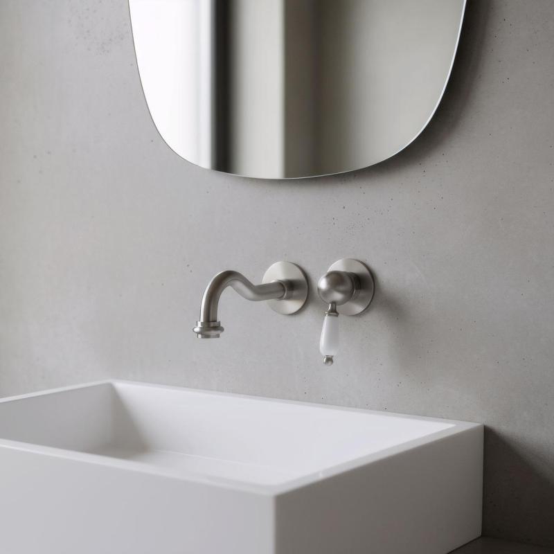 PB nostalgic built-in sink faucet Vintage spout 21cm stainless steel