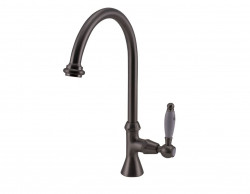 PB Classic washbasin tap with white lever cold water with high round spout stainless steel 1208953279
