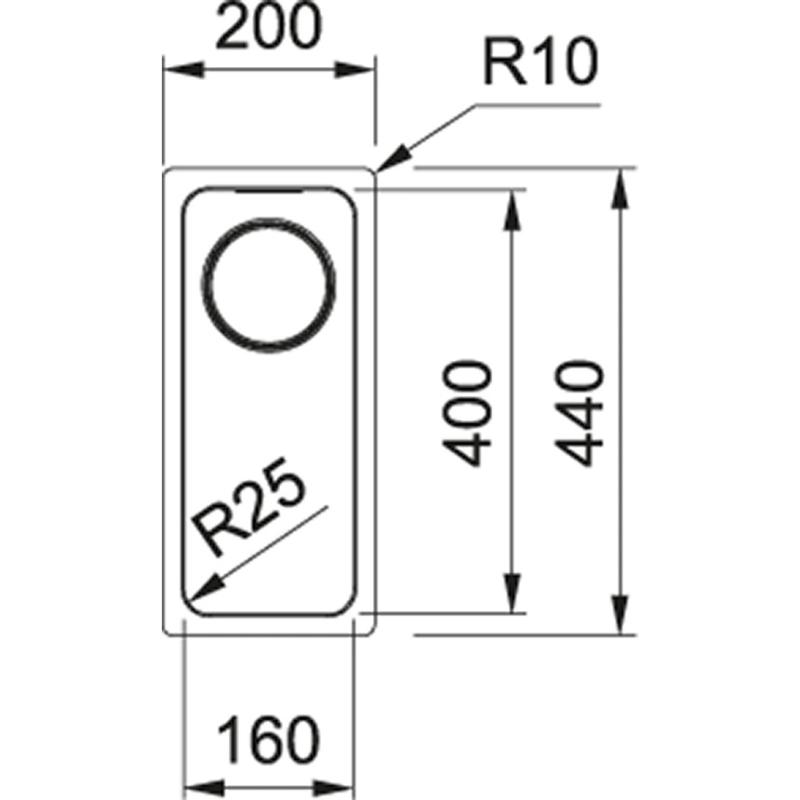 Franke Mythos MYX 110.16 rvs sink 16x40cm undermount 122.0606.889