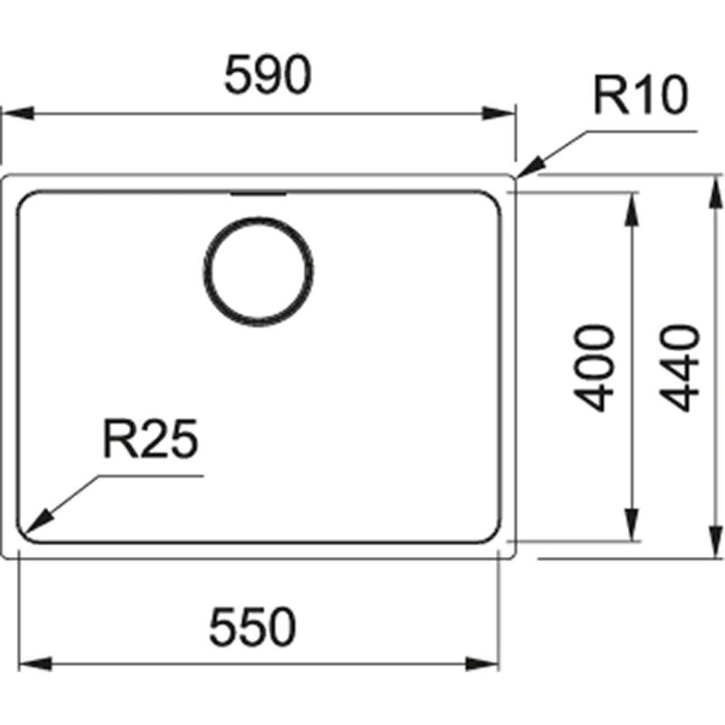 Franke Mythos MYX 110.55 rvs sink 55x40cm undermount 122.0606.969