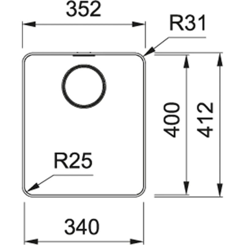 Franke Mythos MYX 210.34 rvs sink 34x40cm flush-mount 127.0607.087