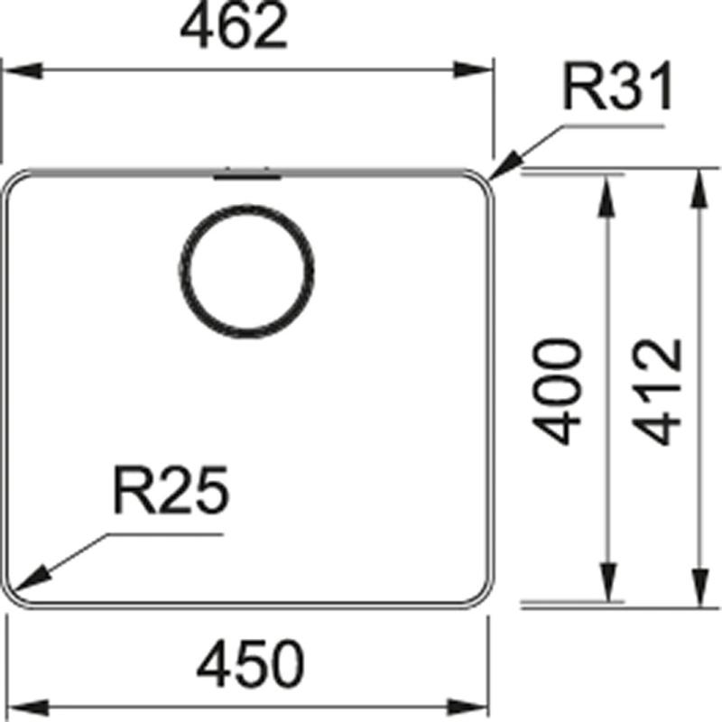 Franke Mythos MYX 210.45 stainless steel sink 45x40cm flush-mount 127.0607.088