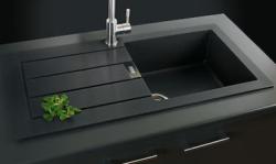 Franke Sirius 2 S2D 611 plastic sink with black drainer surface mount 100x50 143.0625.677