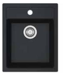 Franke Sirius 2 S2D 610.40 plastic black sink 43x53cm surface mount with faucet hole 114.0568.053