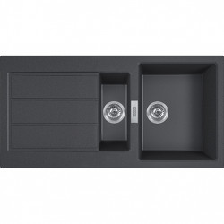 Franke Sirius 2 S2D 651 black plastic 1.5 one and a half sink with draining surface top mount 100x50 143.0625.679