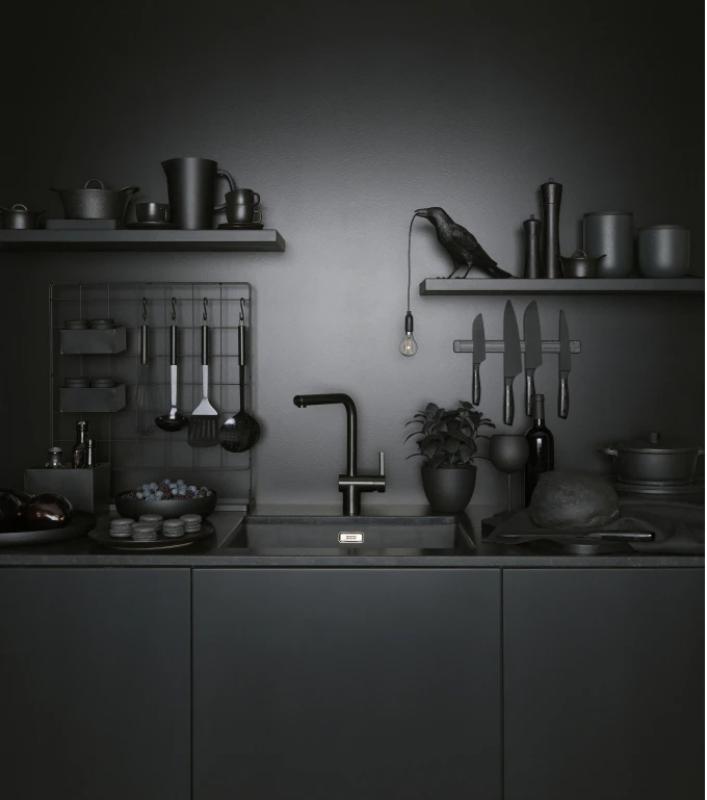 Franke Brushed Black Sensor Kitchen tap Atlas Neo Swivel Spout 115.0625.525