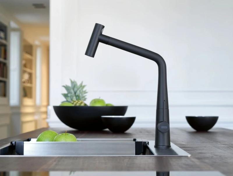 Franke Icon Kitchen tap matt black with pull-out spout 115.0625.190