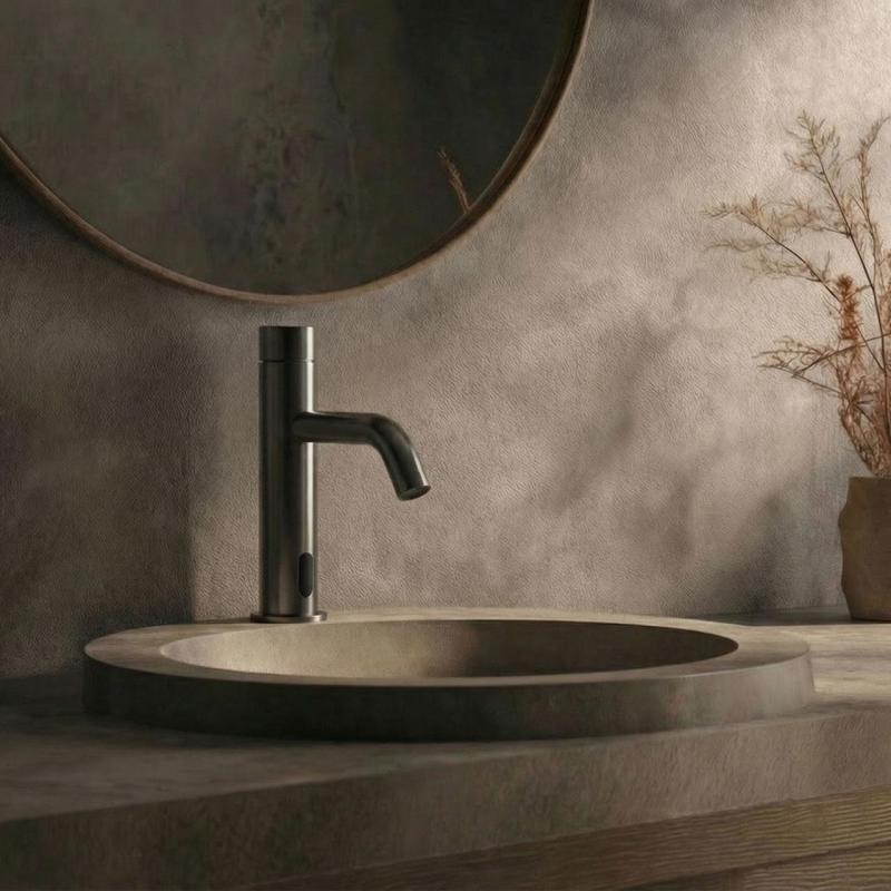 Waterevolution Flow electronic washbasin faucet infrared battery-operated Gun Metal T110GME