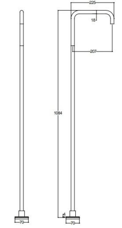 Waterevolution Flow Freestanding Washbasin Faucet Spout PVD Brushed Copper T1.676.CP.E