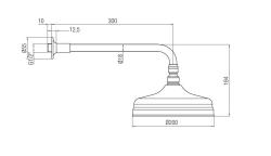 PB nostalgic Head shower 20cm with anti-scald and shower arm Bronze