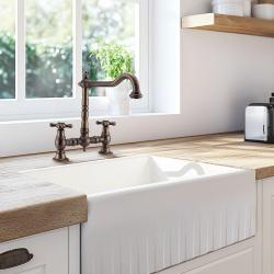 PB Nostalgic Bridge kitchen tap dark bronze angled spout with star knobs 1208954667