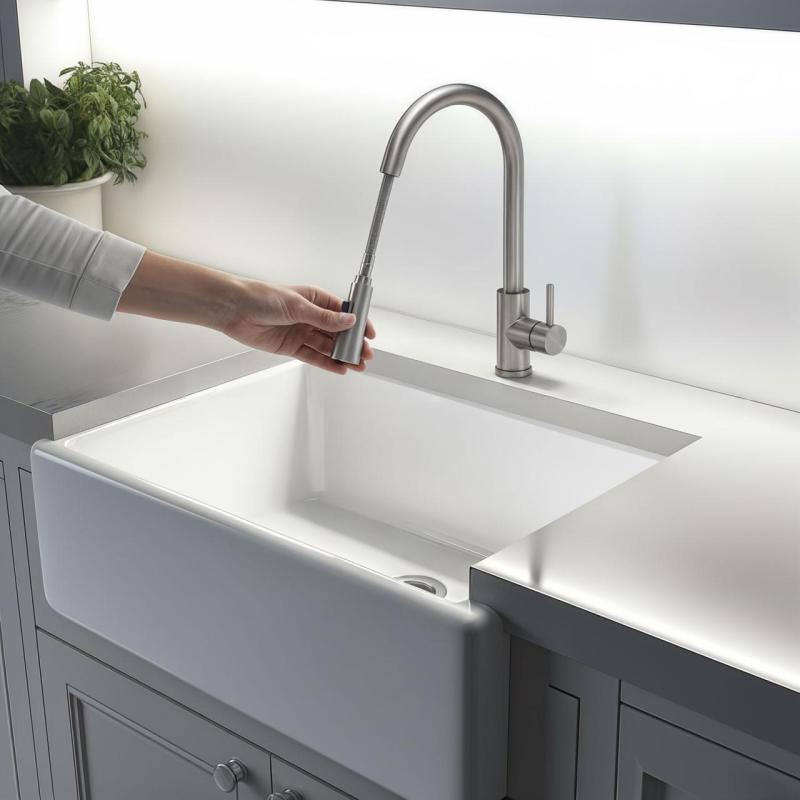 Quadri Leeds kitchen mixer tap with pull-out shower with 2 settings brushed steel 1208955909