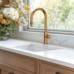 Quadri Retford kitchen mixer copper with removable spout and spray setting 1208956086