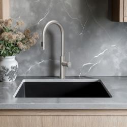 Quadri Retford kitchen mixer stainless steel with removable spout and spray setting 1208956088