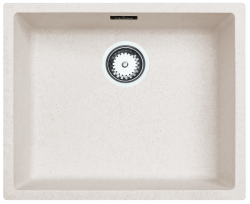 Sand cream sink 50x40cm undermount inset and flush-mounted with stainless steel plug 1208956399