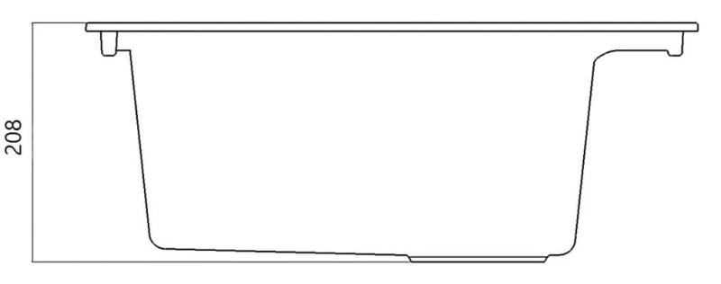 Black countertop sink 58x53cm with tap hole and stainless steel plug 1208956732