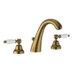 PB classic tap 3 hole high sink faucet White levers Bronze 1208956910