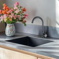 Ausmann Turt gun metal sink PVD NANO 40x40 undermount flush-mounted or inset 1208956946