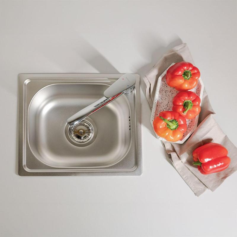 Ausmann Basic small stainless steel inset sink 33x38 cm including siphon 1208956972