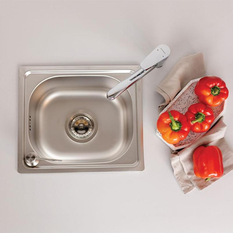 Ausmann Basic small stainless steel inset sink 33x38 cm including siphon 1208956972