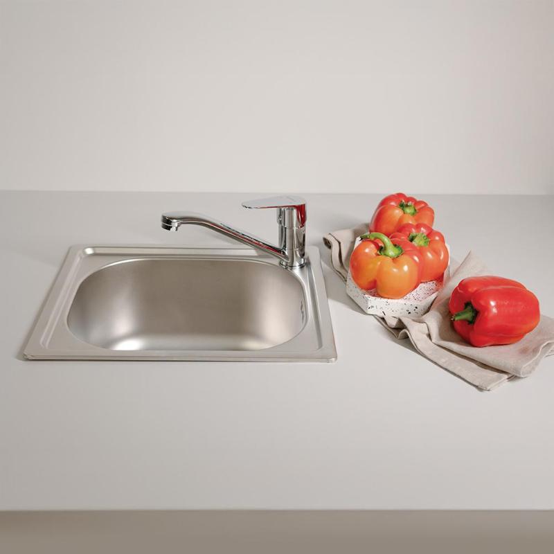 Ausmann Basic small stainless steel inset sink 33x38 cm including siphon 1208956972