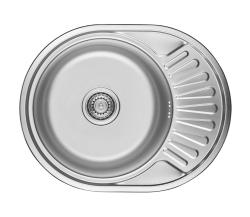 Ausmann Basic stainless steel inset sink with drainer reversible 57x45 cm including siphon 1208956973