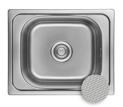 Ausmann Basic linen pattern stainless steel inset sink 50x40 cm including siphon 1208956977