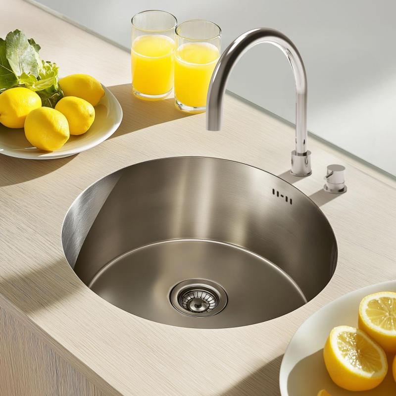 Ausmann Basic round stainless steel sink isnet 43cm including siphon 1208956999
