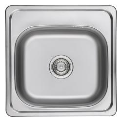 Ausmann Basic stainless steel inset sink 48x48 cm with tap hole bench including siphon 1208957000