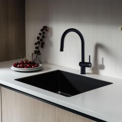 Franke Active J matt black kitchen tap with pull-out sprayer 115.0653.404