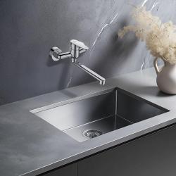AquaTrimo Schubert Single Handle Kitchen Wall Faucet Chrome 21ST7076CM