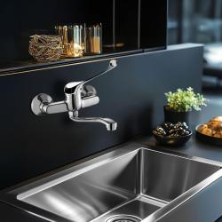 AquaTrimo Clinic kitchen wall tap with long lever chrome 21CC7077CM