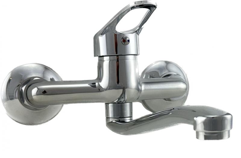 AquaTrimo Verdi wall tap single lever kitchen wall tap chrome total length 210 mm 21VD7079CM